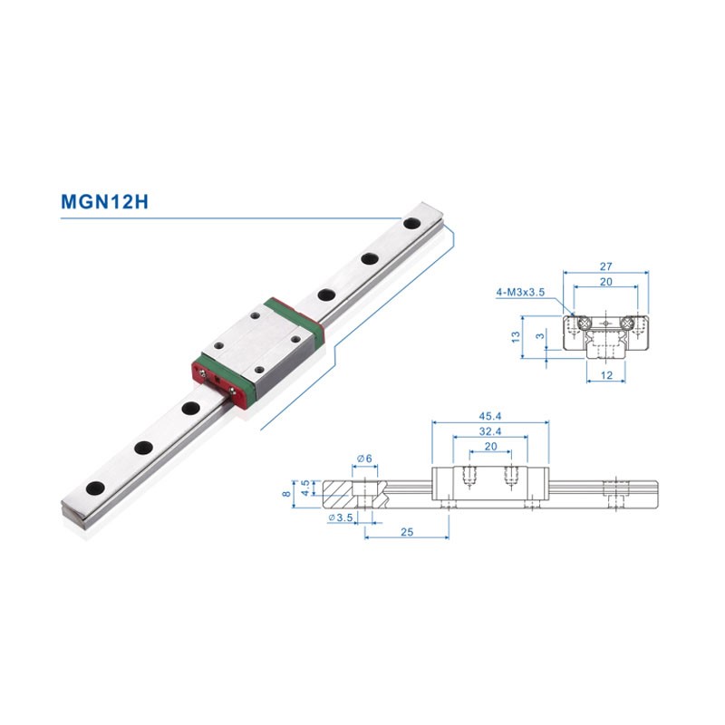 Guide linéaire de 12mm, Rail M - Linear Rail Mgn12H Set avis et prix